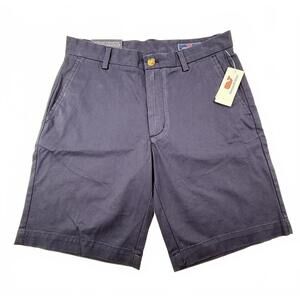 Vineyard Vines Stretch Breaker Shorts Mens 30 Navy Blue Chino 9 Inch Classic Fit